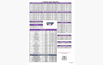 Calendrier compétitions/formations 2026/2027