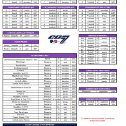 Calendrier compétitions/formations 2026/2027